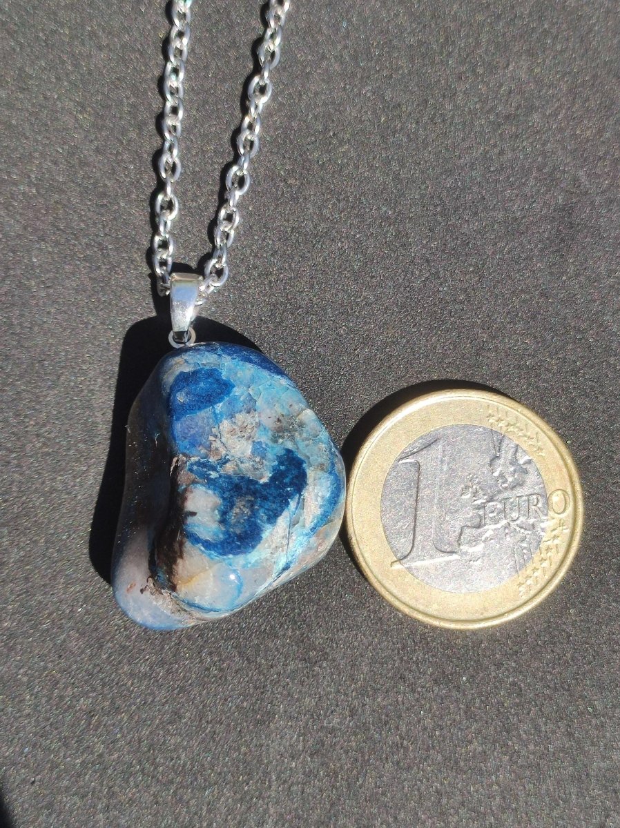 Quantum Quattro - Shattuckit Chrysocoll ~ 925 Sterling Silber Öse ~ Edelstein blau ~HIPPIE ~GOA ~Boho ~Ethno ~Nature ~Heilstein Kette Männer - Art of Nature Berlin