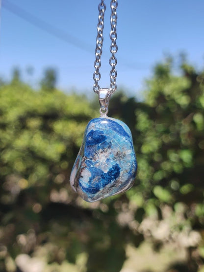 Quantum Quattro - Shattuckit Chrysocoll ~ 925 Sterling Silber Öse ~ Edelstein blau ~HIPPIE ~GOA ~Boho ~Ethno ~Nature ~Heilstein Kette Männer - Art of Nature Berlin