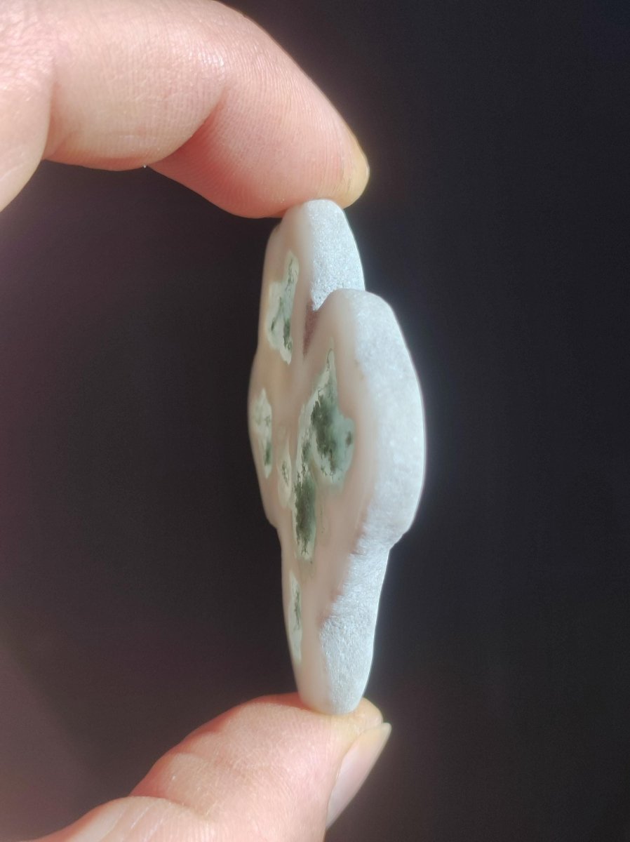 Quarz Moosachat Scheibe Geode - Kristall Magische Edelstein Deko Sammler Unikat HIPPIE GOA Ethno Heilstein Natur Wohnen - Art of Nature Berlin