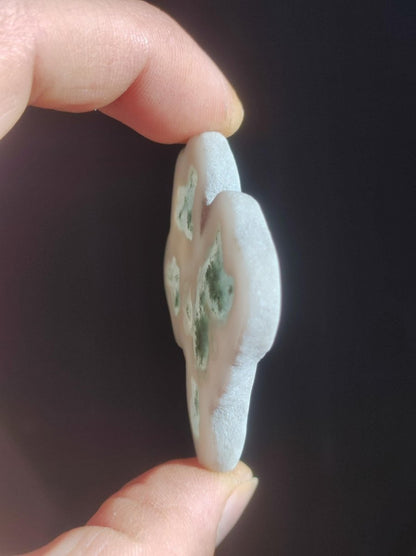 Quarz Moosachat Scheibe Geode - Kristall Magische Edelstein Deko Sammler Unikat HIPPIE GOA Ethno Heilstein Natur Wohnen - Art of Nature Berlin