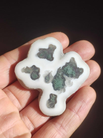 Quarz Moosachat Scheibe Geode - Kristall Magische Edelstein Deko Sammler Unikat HIPPIE GOA Ethno Heilstein Natur Wohnen - Art of Nature Berlin