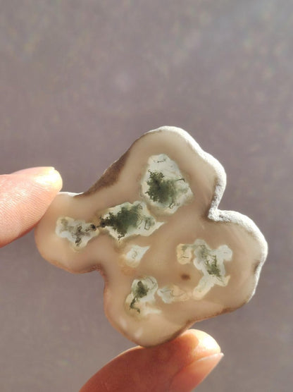 Quarz Moosachat Scheibe Geode - Kristall Magische Edelstein Deko Sammler Unikat HIPPIE GOA Ethno Heilstein Natur Wohnen - Art of Nature Berlin