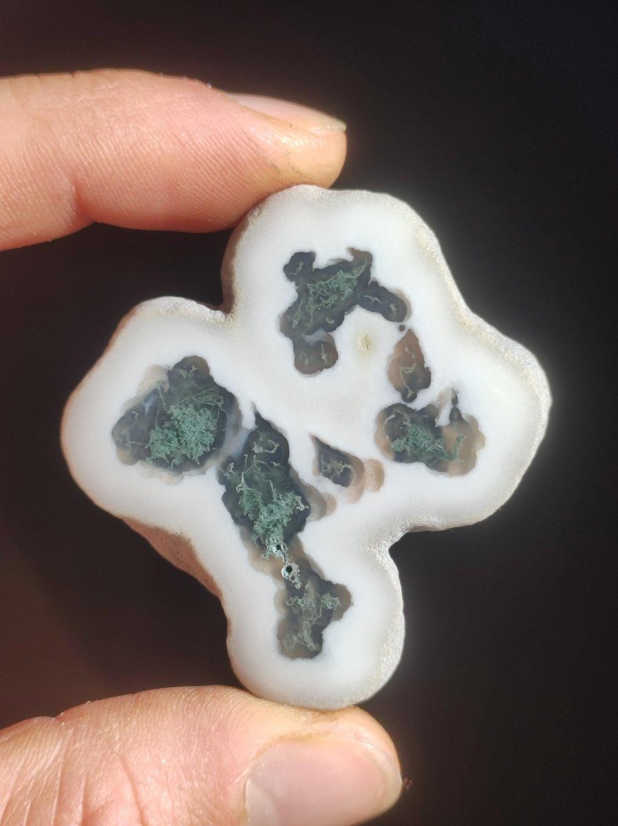 Quarz Moosachat Scheibe Geode - Kristall Magische Edelstein Deko Sammler Unikat HIPPIE GOA Ethno Heilstein Natur Wohnen - Art of Nature Berlin