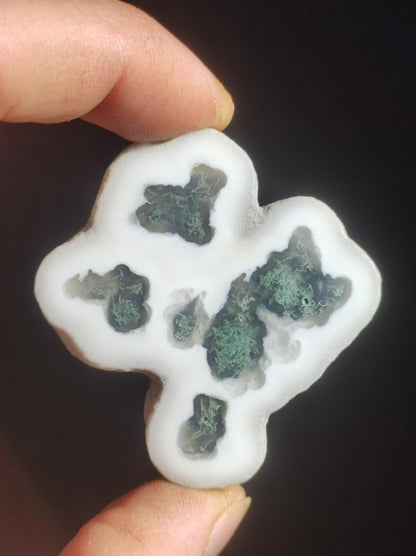 Quarz Moosachat Scheibe Geode - Kristall Magische Edelstein Deko Sammler Unikat HIPPIE GOA Ethno Heilstein Natur Wohnen - Art of Nature Berlin