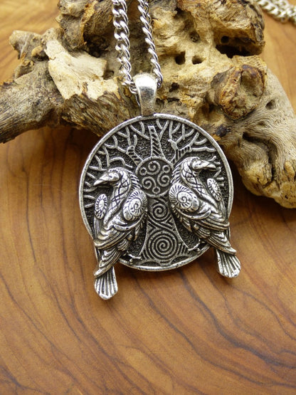 Raben Baum ~ Amulet Kette Antik Silber Tibet HIPPIE GOA Boho Tibet Ethno Nature Esoterik Ethnic Lebensbaum Wurzeln Root Viking Gothic Nacht - Art of Nature Berlin