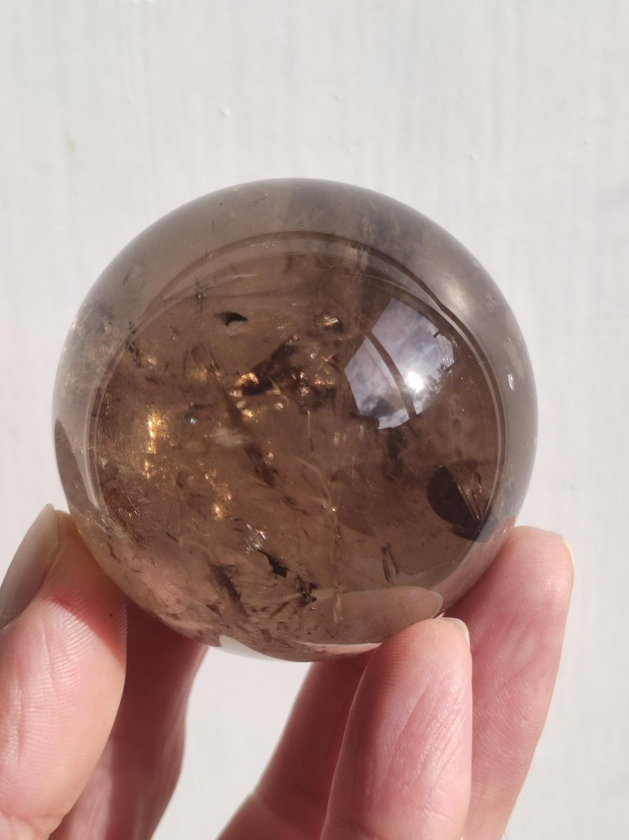 Rauchquarz Smokey Quarz Regenbogen ~ Magische Edelstein Kugel Massage & Deko Sphere Crystal Spielkugel Meditation ~HIPPIE ~Heilstein Rarität - Art of Nature Berlin
