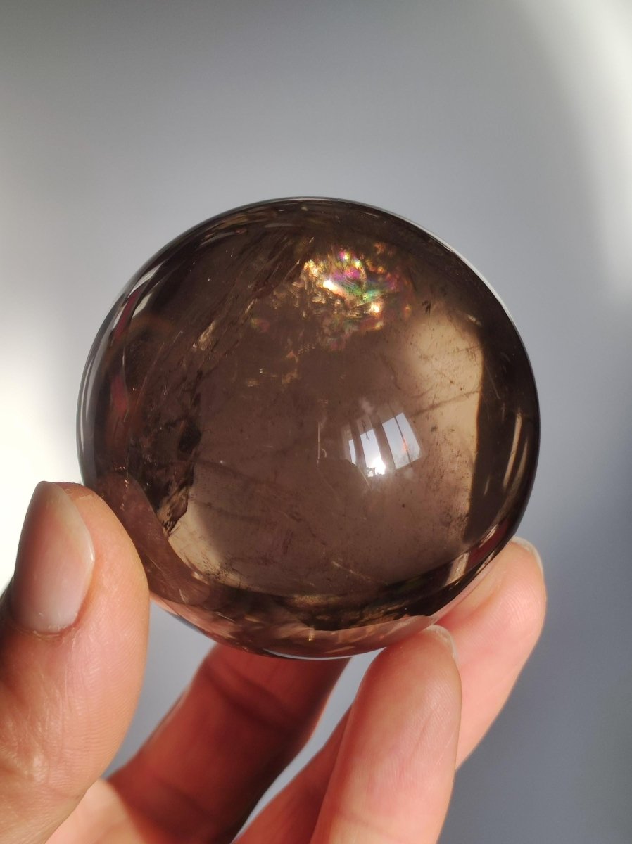 Rauchquarz Smokey Quarz Regenbogen ~ Magische Edelstein Kugel Massage & Deko Sphere Crystal Spielkugel Meditation ~HIPPIE ~Heilstein Rarität - Art of Nature Berlin