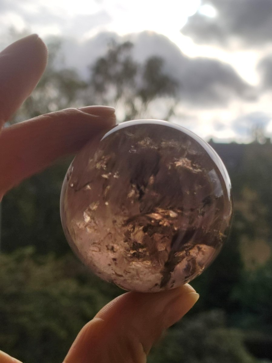 Rauchquarz Smokey Quarz Regenbogen ~ Magische Edelstein Kugel Massage & Deko Sphere Crystal Spielkugel Meditation ~HIPPIE ~Heilstein Rarität - Art of Nature Berlin