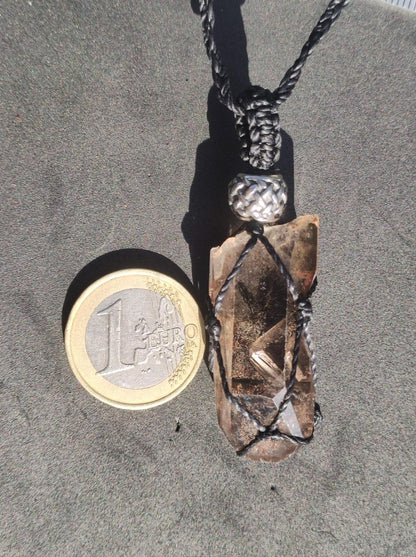 Rauchquarz Spitze ~ Makramee Edelstein Kette ~HIPPIE ~GOA ~Boho ~Ethno ~Nature ~Heilstein - Art of Nature Berlin