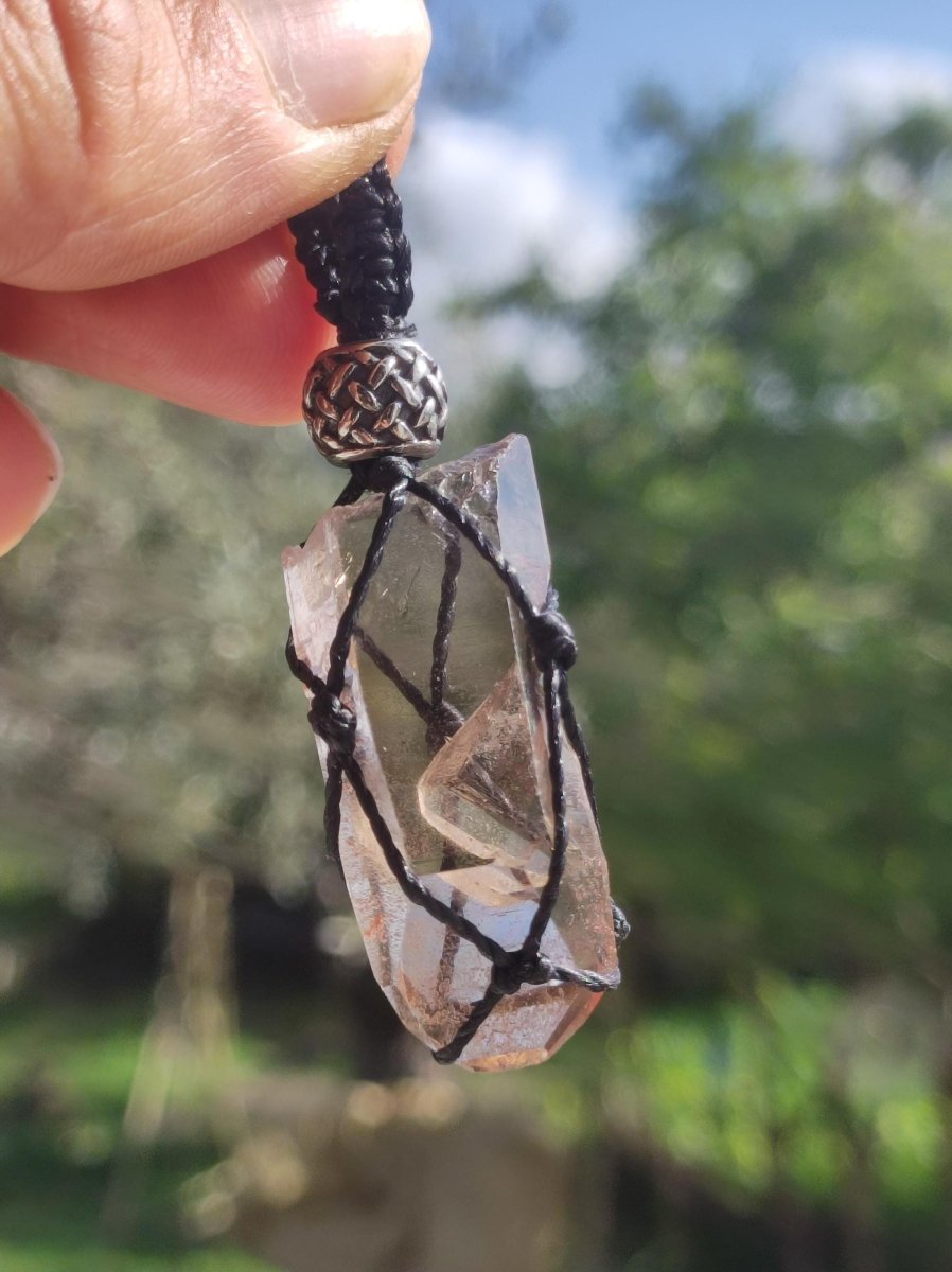 Rauchquarz Spitze ~ Makramee Edelstein Kette ~HIPPIE ~GOA ~Boho ~Ethno ~Nature ~Heilstein - Art of Nature Berlin
