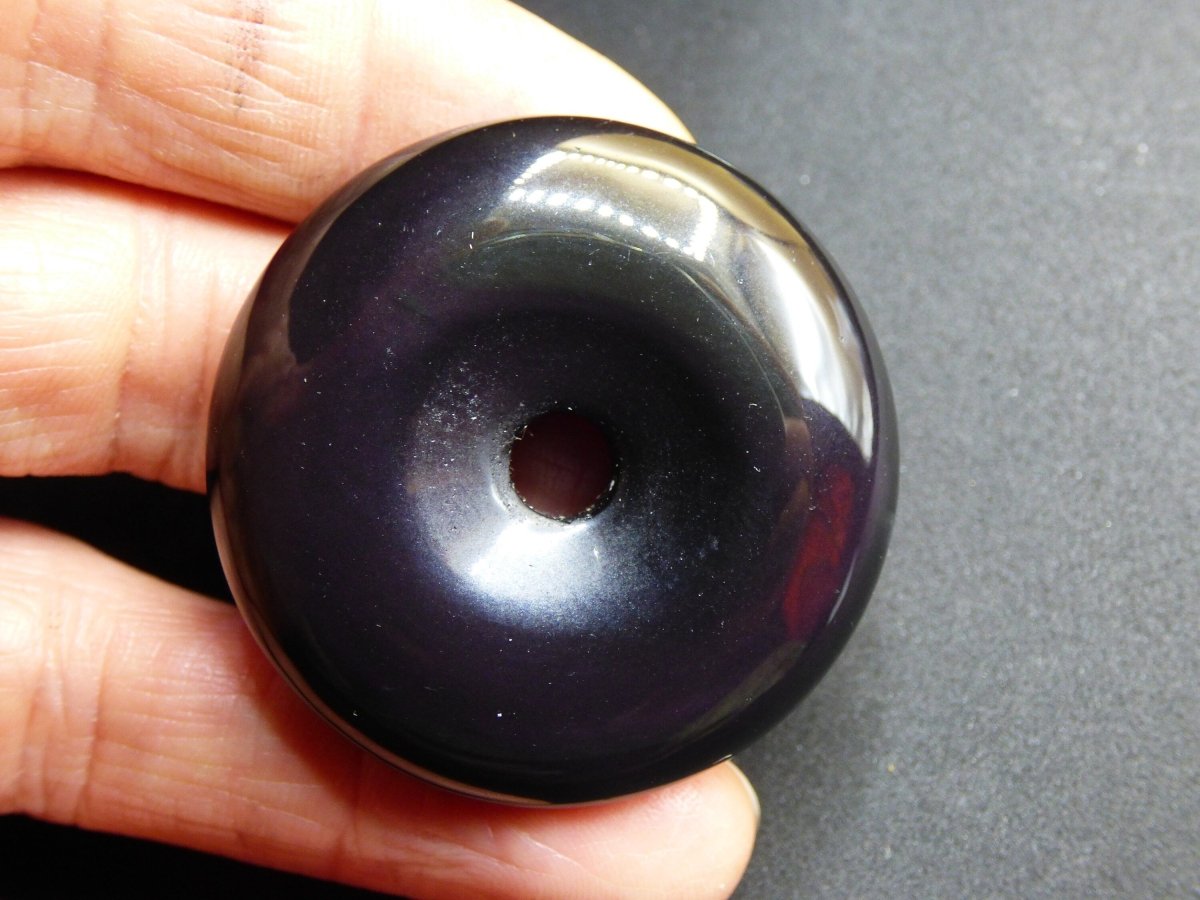 Regenbogen Obsidian (Drachenglas) 30 / 40mm Donut ~ Edelstein Kette ~HIPPIE ~GOA ~Boho ~Ethno ~Nature ~Donut ~Schutzsymbol ~Heilstein GOT - Art of Nature Berlin