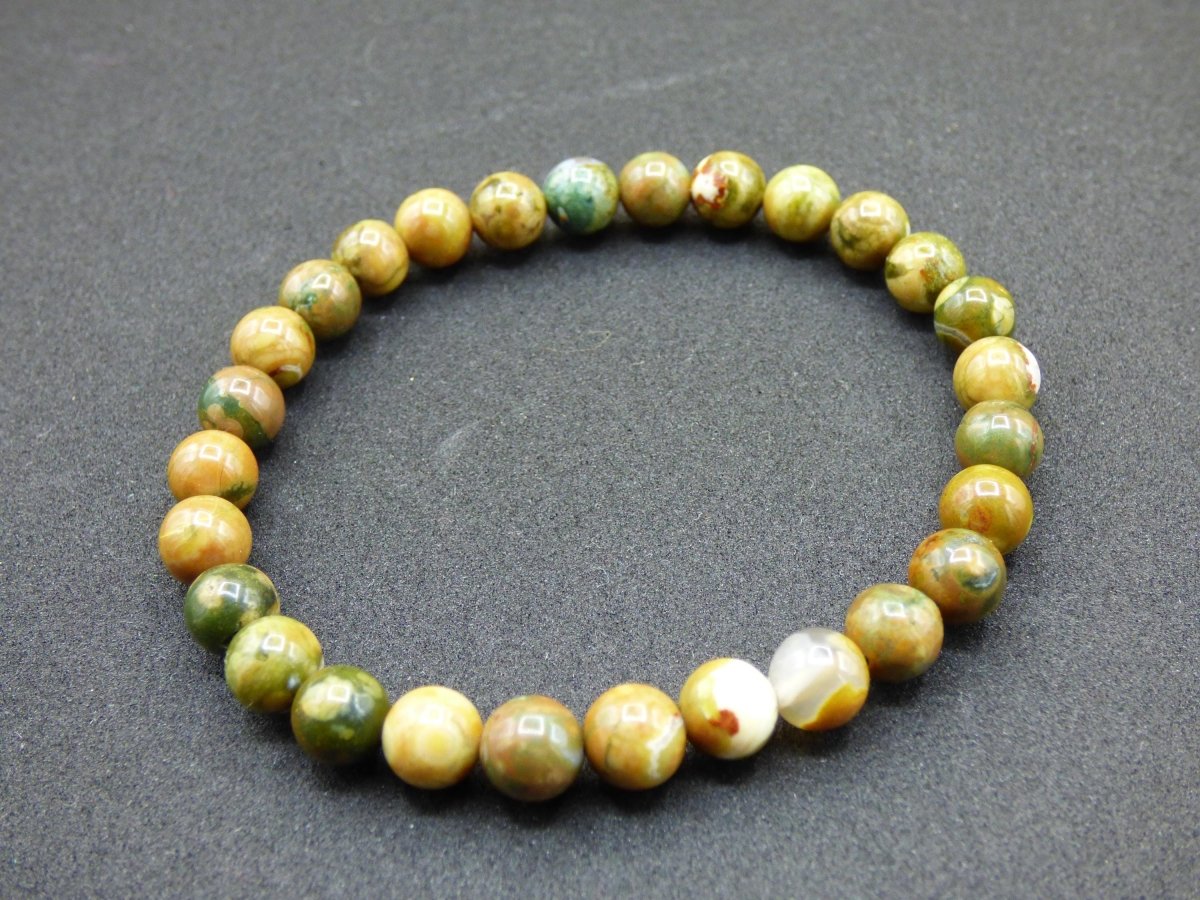 Regenwald Rhyolith - Edelstein Armband Perlen Heilstein Natur grün Energie Natur Echt Rarität Schmuck Frau Mann Er Sie Bruder Geschenk - Art of Nature Berlin