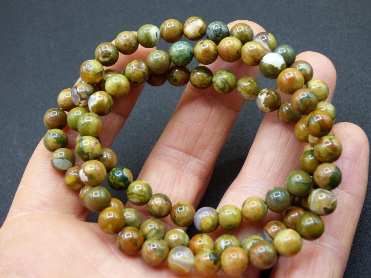 Regenwald Rhyolith - Edelstein Armband Perlen Heilstein Natur grün Energie Natur Echt Rarität Schmuck Frau Mann Er Sie Bruder Geschenk - Art of Nature Berlin