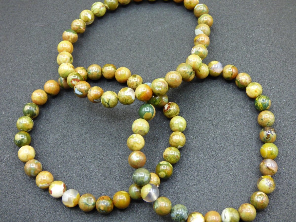 Regenwald Rhyolith - Edelstein Armband Perlen Heilstein Natur grün Energie Natur Echt Rarität Schmuck Frau Mann Er Sie Bruder Geschenk - Art of Nature Berlin