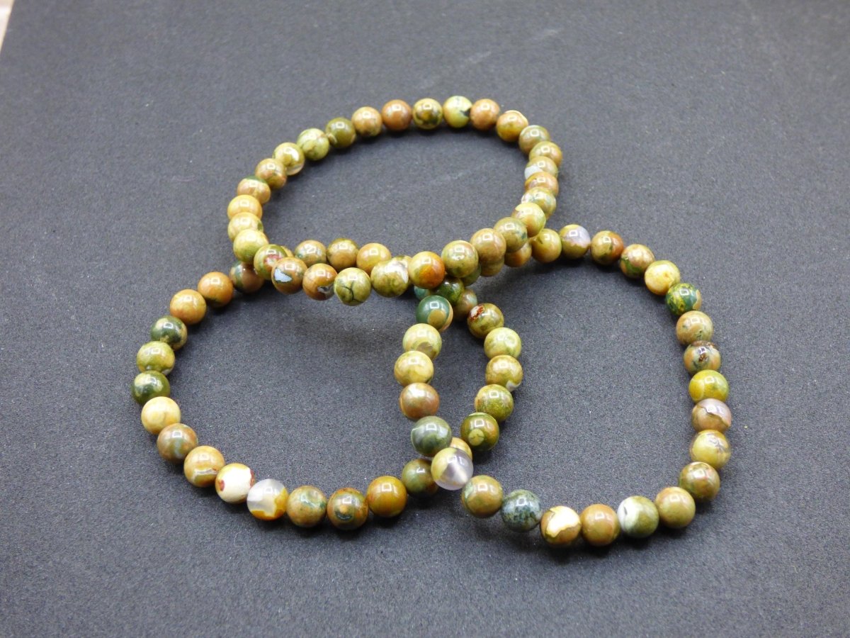 Regenwald Rhyolith - Edelstein Armband Perlen Heilstein Natur grün Energie Natur Echt Rarität Schmuck Frau Mann Er Sie Bruder Geschenk - Art of Nature Berlin