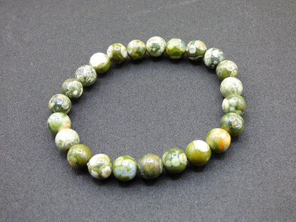 Regenwald Rhyolith - Edelstein Armband Perlen Heilstein Natur grün Energie Natur Echt Rarität Schmuck Frau Mann Er Sie Bruder Geschenk - Art of Nature Berlin