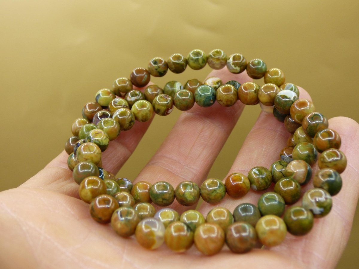 Regenwald Rhyolith - Edelstein Armband Perlen Heilstein Natur grün Energie Natur Echt Rarität Schmuck Frau Mann Er Sie Bruder Geschenk - Art of Nature Berlin