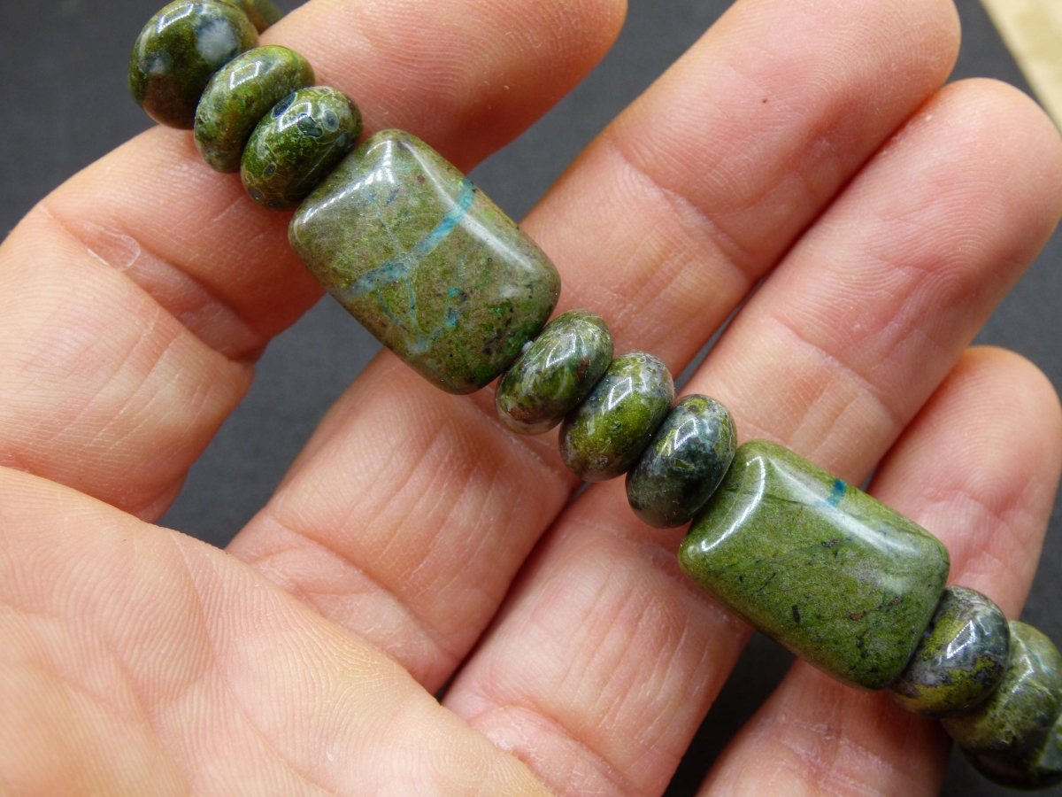Regenwald Rhyolith - Edelstein Armband Perlen Heilstein Natur grün Energie Natur Echt Rarität Schmuck Frau Mann Er Sie Bruder Geschenk - Art of Nature Berlin