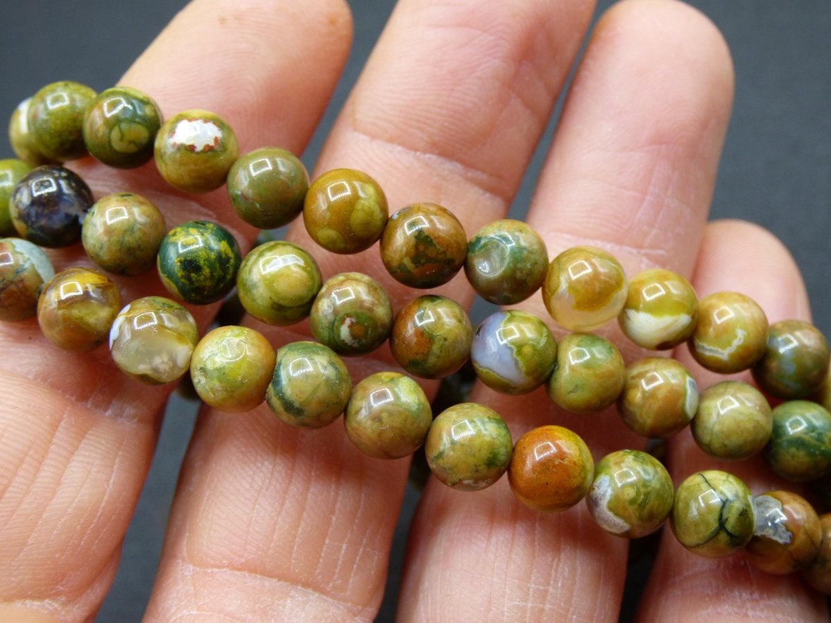 Regenwald Rhyolith - Edelstein Armband Perlen Heilstein Natur grün Energie Natur Echt Rarität Schmuck Frau Mann Er Sie Bruder Geschenk - Art of Nature Berlin