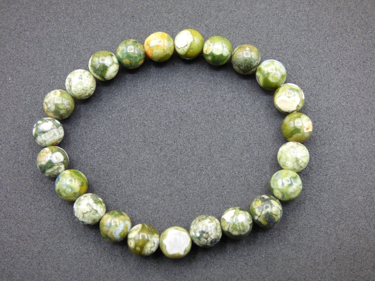 Regenwald Rhyolith - Edelstein Armband Perlen Heilstein Natur grün Energie Natur Echt Rarität Schmuck Frau Mann Er Sie Bruder Geschenk - Art of Nature Berlin