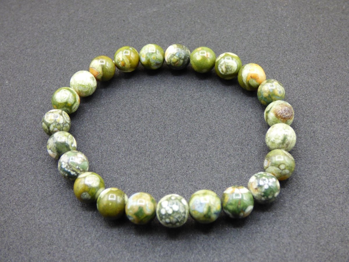 Regenwald Rhyolith - Edelstein Armband Perlen Heilstein Natur grün Energie Natur Echt Rarität Schmuck Frau Mann Er Sie Bruder Geschenk - Art of Nature Berlin