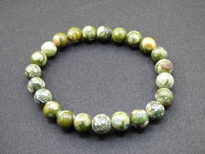 Regenwald Rhyolith - Edelstein Armband Perlen Heilstein Natur grün Energie Natur Echt Rarität Schmuck Frau Mann Er Sie Bruder Geschenk - Art of Nature Berlin