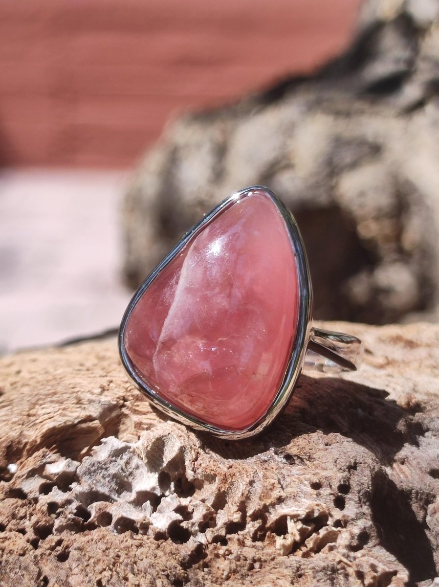 Rhodochrosit 925 Sterling Silber Edelstein rosa rot Heilstein Natur Cabochon Frau Geschenk Sie Mutter Weihnachten Kristall Selten Rarität - Art of Nature Berlin