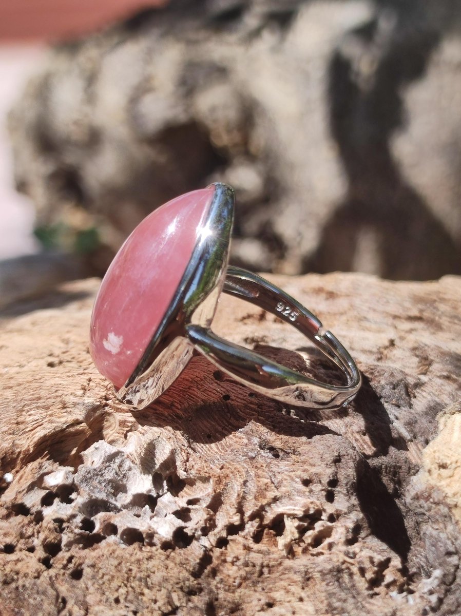 Rhodochrosit 925 Sterling Silber Edelstein rosa rot Heilstein Natur Cabochon Frau Geschenk Sie Mutter Weihnachten Kristall Selten Rarität - Art of Nature Berlin