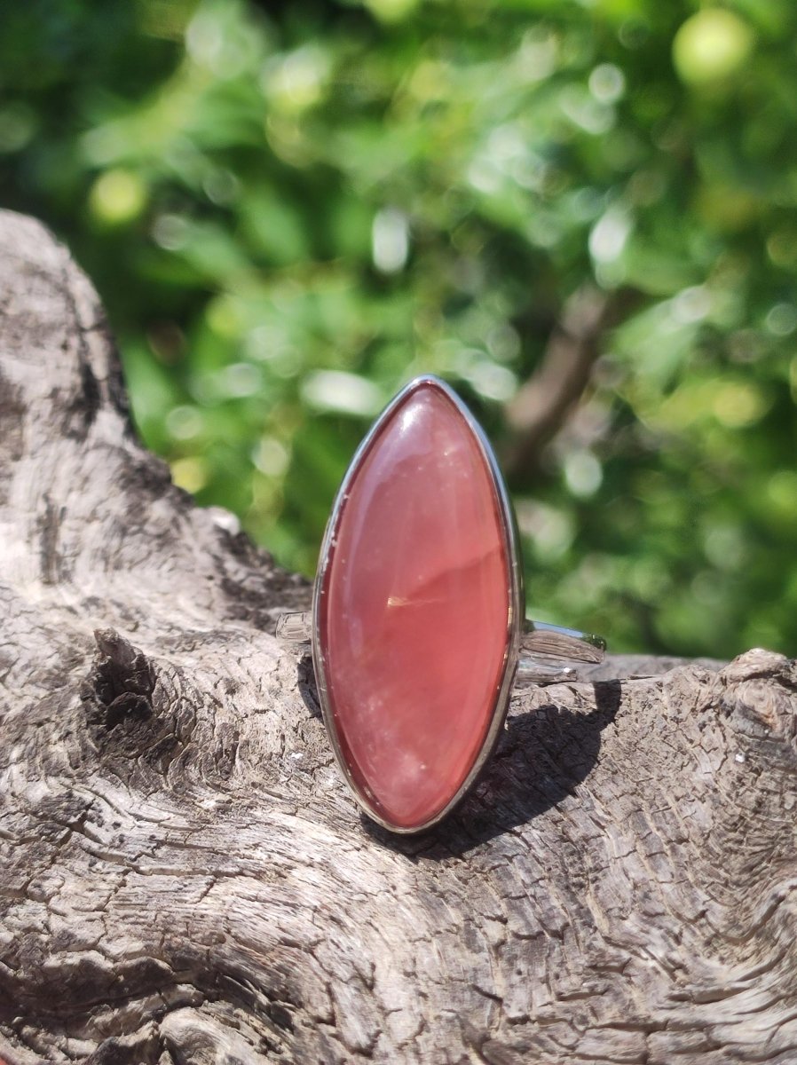 Rhodochrosit 925 Sterling Silber Edelstein rosa rot Heilstein Natur Cabochon Frau Geschenk Sie Mutter Weihnachten Kristall Selten Rarität - Art of Nature Berlin