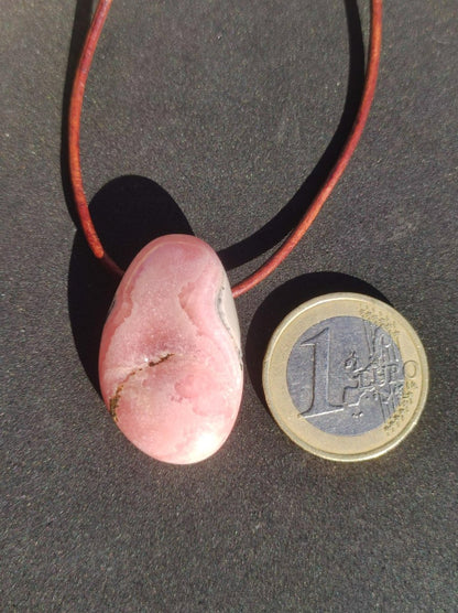 Rhodochrosit A - Edelstein Kette rosa pink Heilstein Er Sie Mann Frau Geschenk Glück Anhänger HIPPIE GOA Boho Tibet Ethno Natur Unikat - Art of Nature Berlin