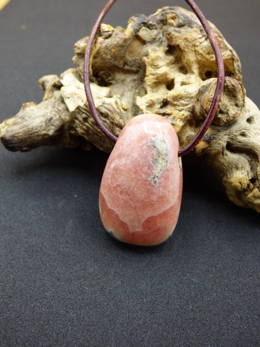 Rhodochrosit A - Edelstein Kette rosa pink Heilstein Er Sie Mann Frau Geschenk Glück Anhänger HIPPIE GOA Boho Tibet Ethno Natur Unikat - Art of Nature Berlin