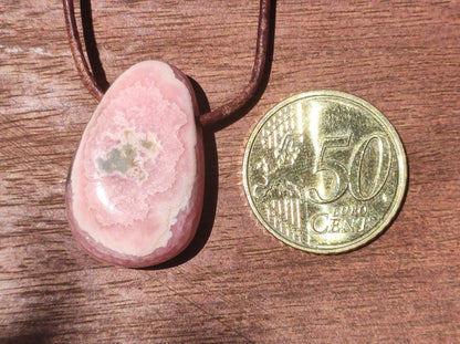 Rhodochrosit A - Edelstein Kette rosa pink Heilstein Er Sie Mann Frau Geschenk Glück Anhänger HIPPIE GOA Boho Tibet Ethno Natur Unikat - Art of Nature Berlin