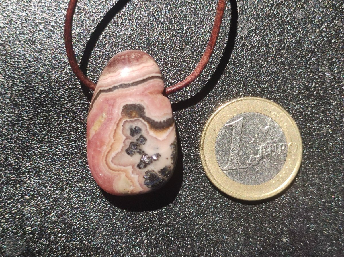 Rhodochrosit A - Edelstein Kette rosa pink Heilstein Er Sie Mann Frau Geschenk Glück Anhänger HIPPIE GOA Boho Tibet Ethno Natur Unikat - Art of Nature Berlin