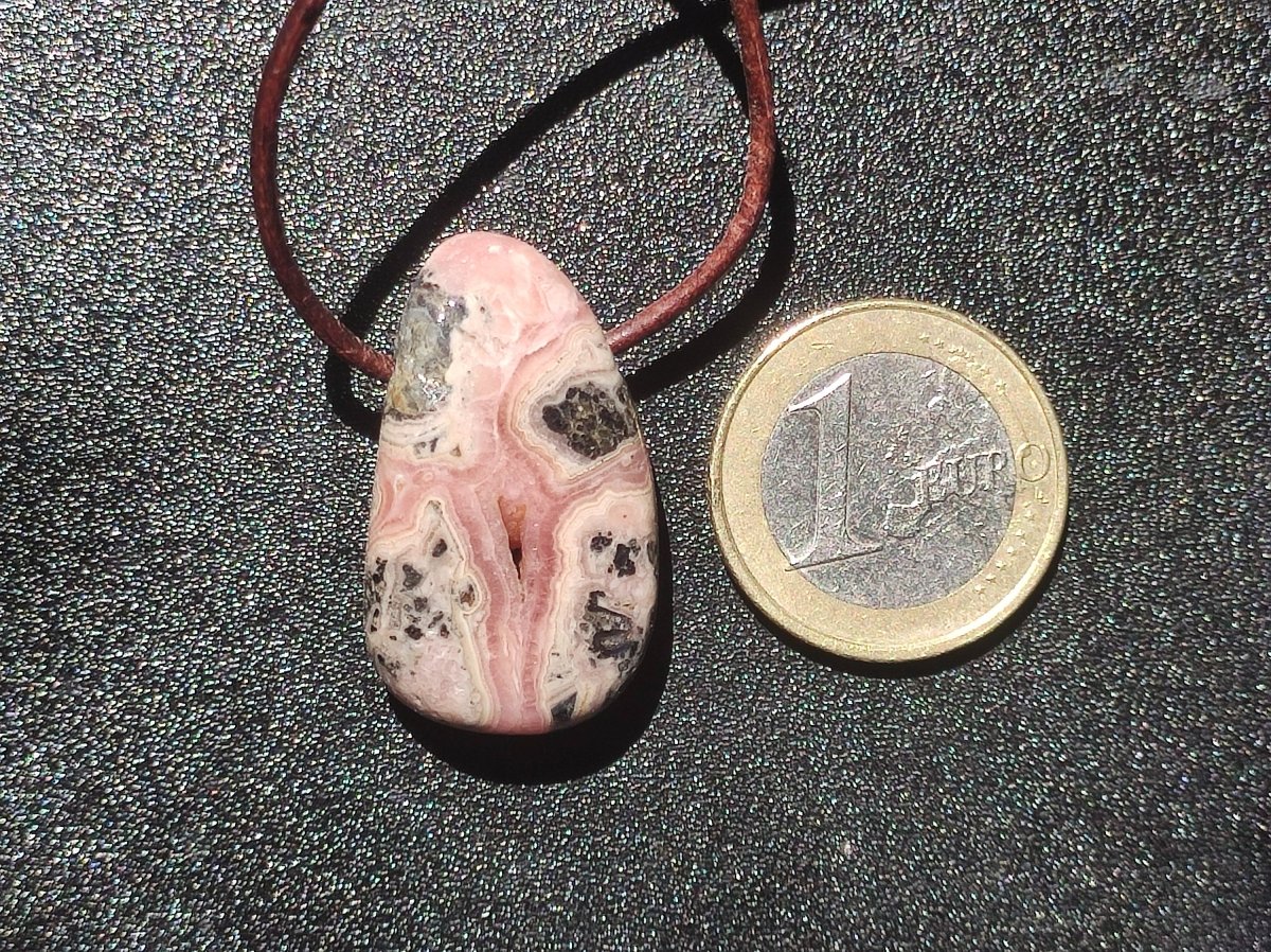 Rhodochrosit A - Edelstein Kette rosa pink Heilstein Er Sie Mann Frau Geschenk Glück Anhänger HIPPIE GOA Boho Tibet Ethno Natur Unikat - Art of Nature Berlin