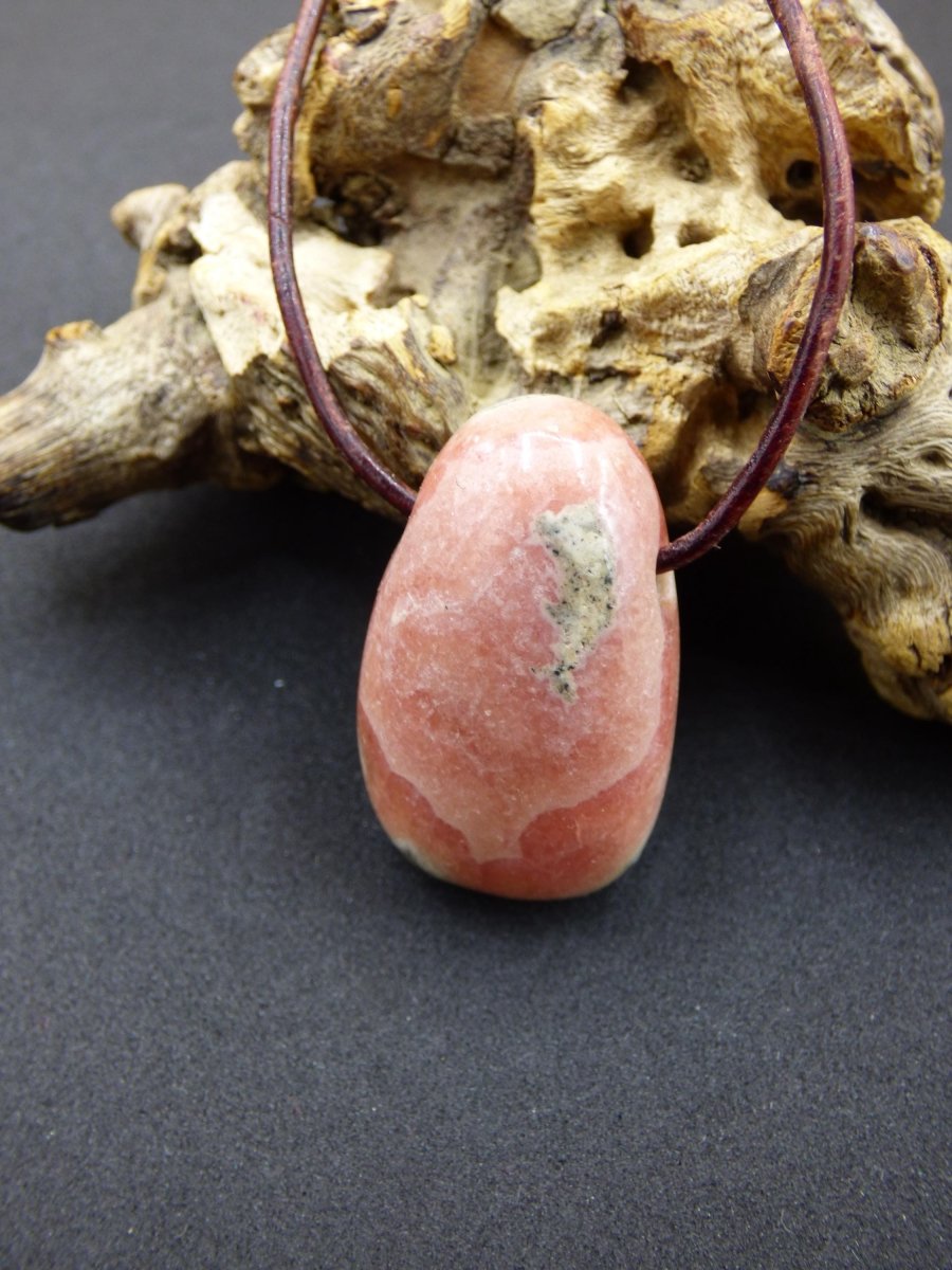 Rhodochrosit A - Edelstein Kette rosa pink Heilstein Er Sie Mann Frau Geschenk Glück Anhänger HIPPIE GOA Boho Tibet Ethno Natur Unikat - Art of Nature Berlin