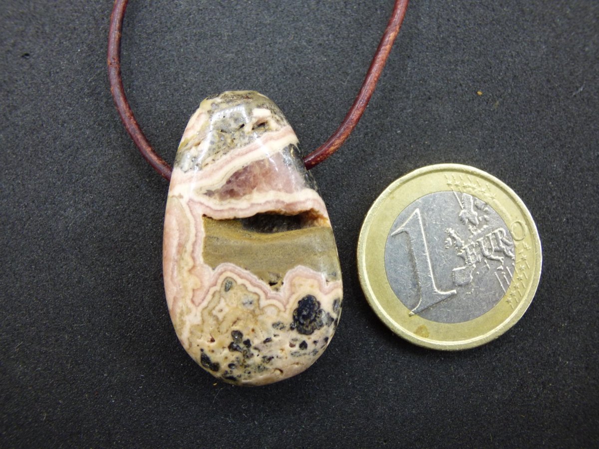 Rhodochrosit A - Edelstein Kette rosa pink Heilstein Er Sie Mann Frau Geschenk Glück Anhänger HIPPIE GOA Boho Tibet Ethno Natur Unikat - Art of Nature Berlin