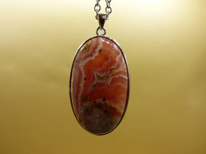 Rhodochrosit AAA - 925 Silber Edelstein Kette rosa pink Cabochon Heilstein Er Sie Mann Frau Geschenk Glück Anhänger Natur Unikat Schmuck - Art of Nature Berlin