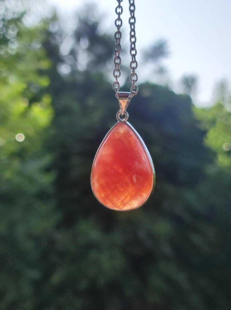 Rhodochrosit AAA - 925 Silber Edelstein Kette rosa pink Cabochon Heilstein Er Sie Mann Frau Geschenk Glück Anhänger Natur Unikat Schmuck - Art of Nature Berlin