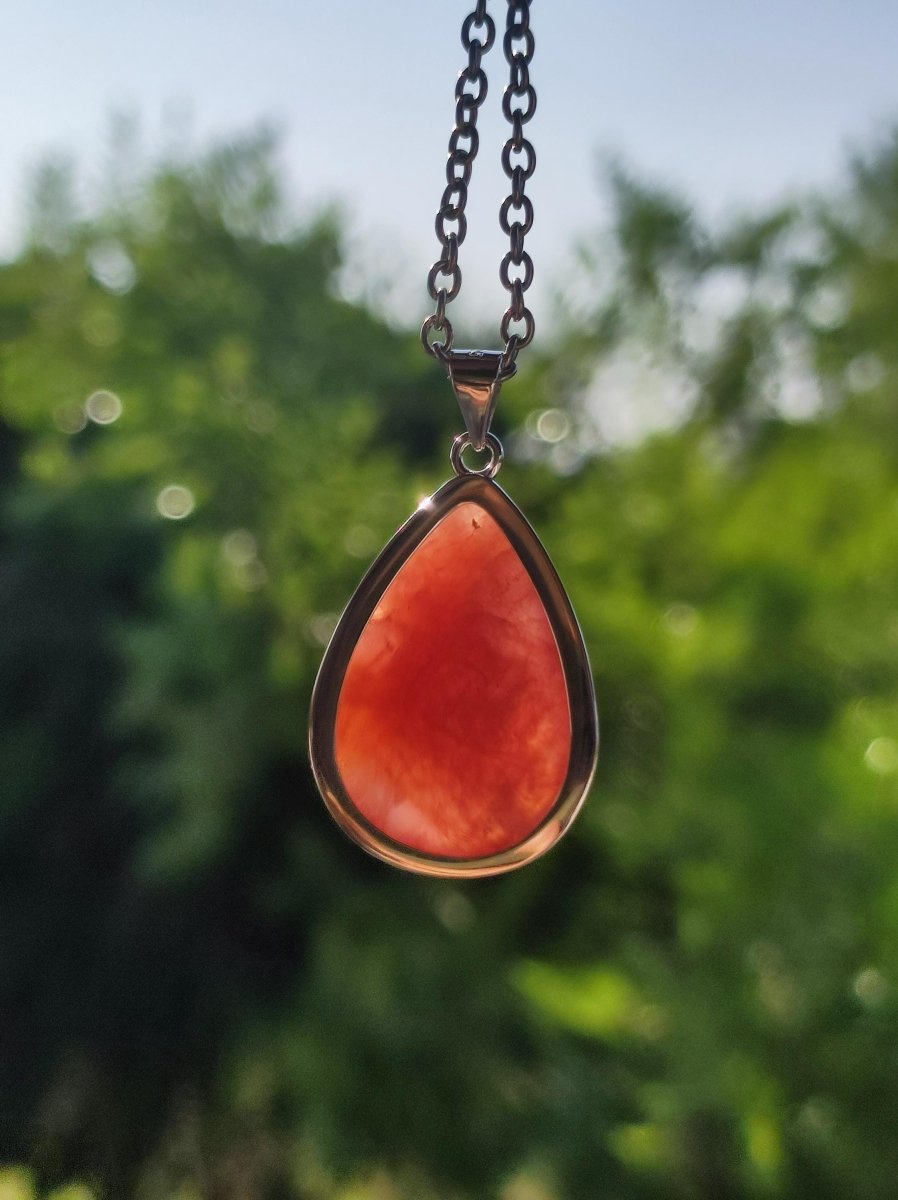 Rhodochrosit AAA - 925 Silber Edelstein Kette rosa pink Cabochon Heilstein Er Sie Mann Frau Geschenk Glück Anhänger Natur Unikat Schmuck - Art of Nature Berlin