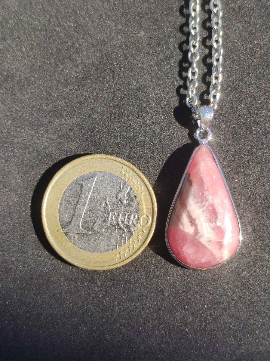 Rhodochrosit AAA - 925 Silber Edelstein Kette rosa pink Cabochon Heilstein Er Sie Mann Frau Geschenk Glück Anhänger Natur Unikat Schmuck - Art of Nature Berlin