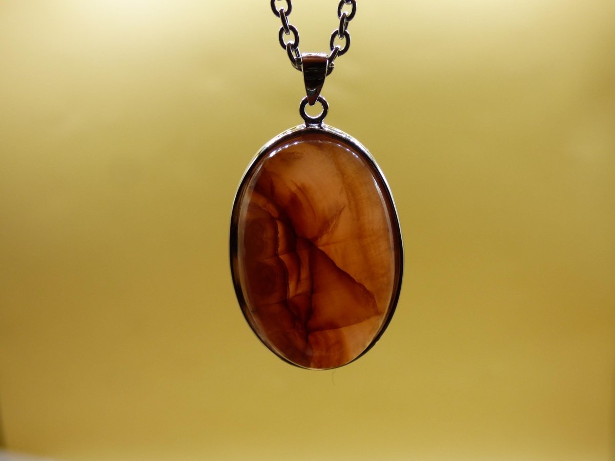 Rhodochrosit AAA - 925 Silber Edelstein Kette rosa pink Cabochon Heilstein Er Sie Mann Frau Geschenk Glück Anhänger Natur Unikat Schmuck - Art of Nature Berlin