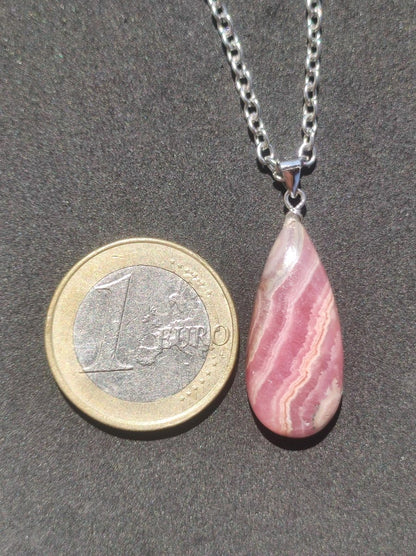 Rhodochrosit AAA - Edelstein Kette rosa pink Cabochon 925 Silber Heilstein Er Sie Mann Frau Geschenk Glück Anhänger Natur Unikat Schmuck - Art of Nature Berlin