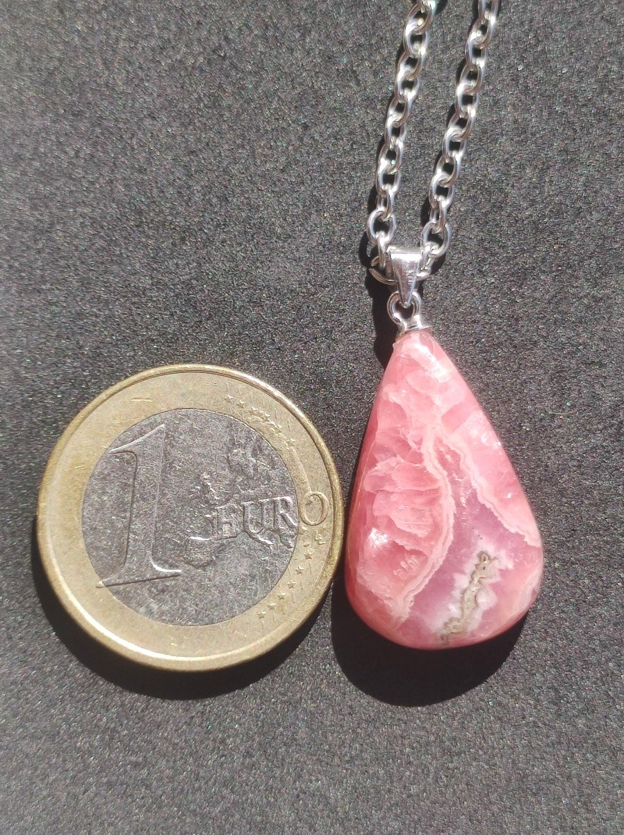 Rhodochrosit AAA - Edelstein Kette rosa pink Cabochon 925 Silber Heilstein Er Sie Mann Frau Geschenk Glück Anhänger Natur Unikat Schmuck - Art of Nature Berlin