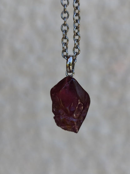 Rhodolit AAA *Rarität* ~ 925 Sterling Silber Edelstein Kette HIPPIE GOA Boho Ethno Nature Heilstein Anhänger Geschenk Mann Frau Er Sie - Art of Nature Berlin