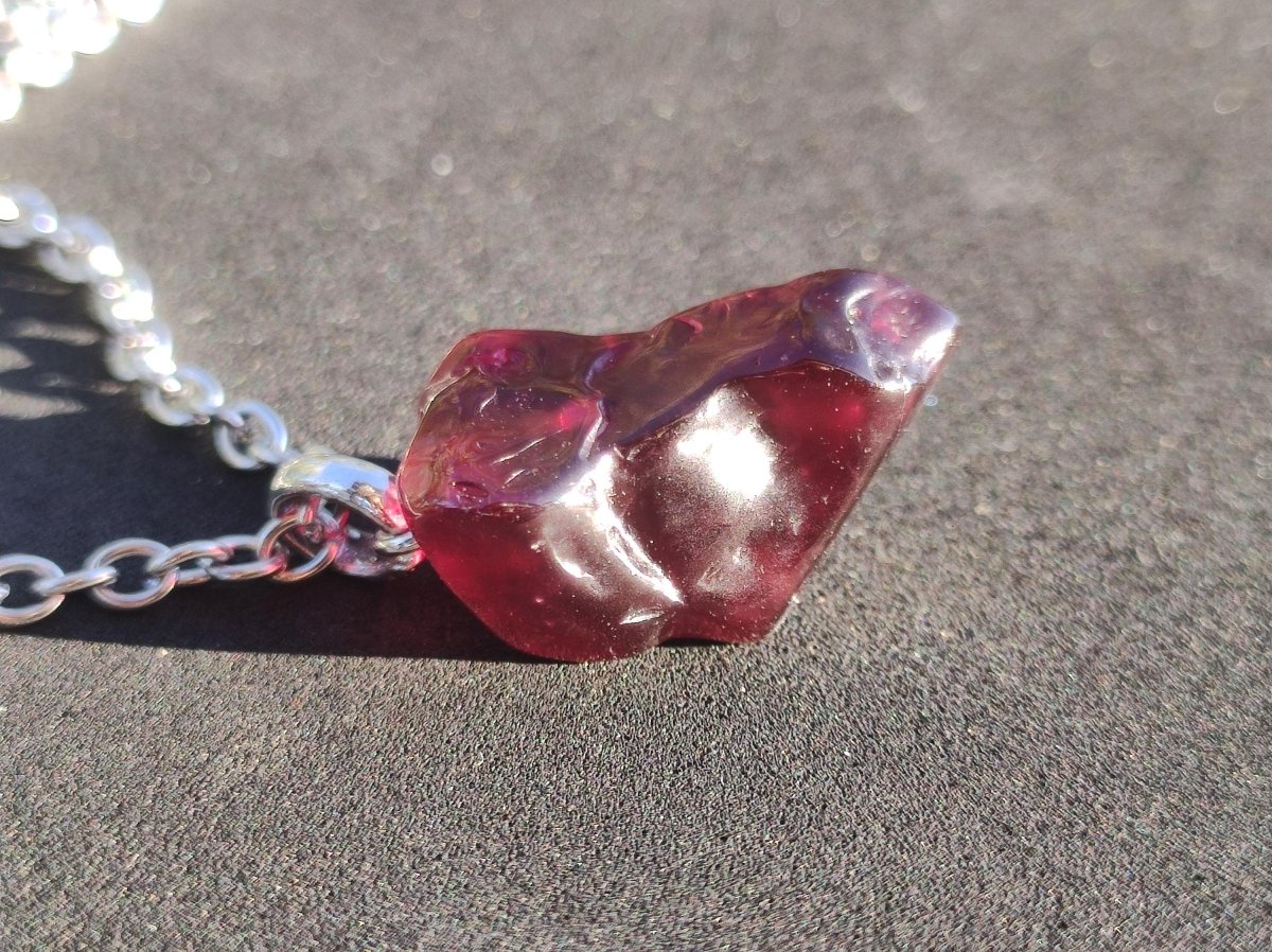 Rhodolit AAA *Rarität* ~ 925 Sterling Silber Edelstein Kette HIPPIE GOA Boho Ethno Nature Heilstein Anhänger Geschenk Mann Frau Er Sie - Art of Nature Berlin