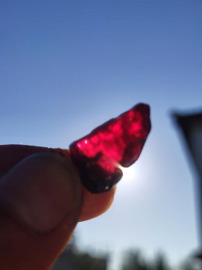 Rhodolit AAA *Rarität* ~ 925 Sterling Silber Edelstein Kette HIPPIE GOA Boho Ethno Nature Heilstein Anhänger Geschenk Mann Frau Er Sie - Art of Nature Berlin