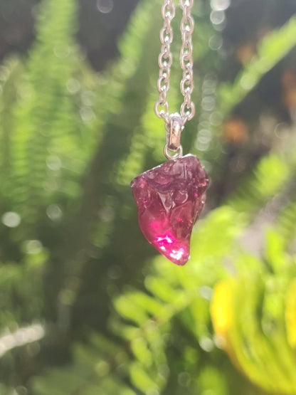 Rhodolit AAA *Rarität* ~ 925 Sterling Silber Edelstein Kette HIPPIE GOA Boho Ethno Nature Heilstein Anhänger Geschenk Mann Frau Er Sie - Art of Nature Berlin