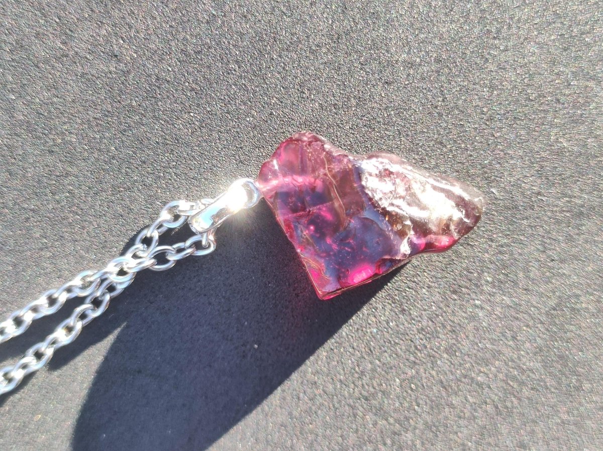 Rhodolit AAA *Rarität* ~ 925 Sterling Silber Edelstein Kette HIPPIE GOA Boho Ethno Nature Heilstein Anhänger Geschenk Mann Frau Er Sie - Art of Nature Berlin