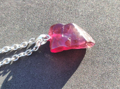 Rhodolit AAA *Rarität* ~ 925 Sterling Silber Edelstein Kette HIPPIE GOA Boho Ethno Nature Heilstein Anhänger Geschenk Mann Frau Er Sie - Art of Nature Berlin