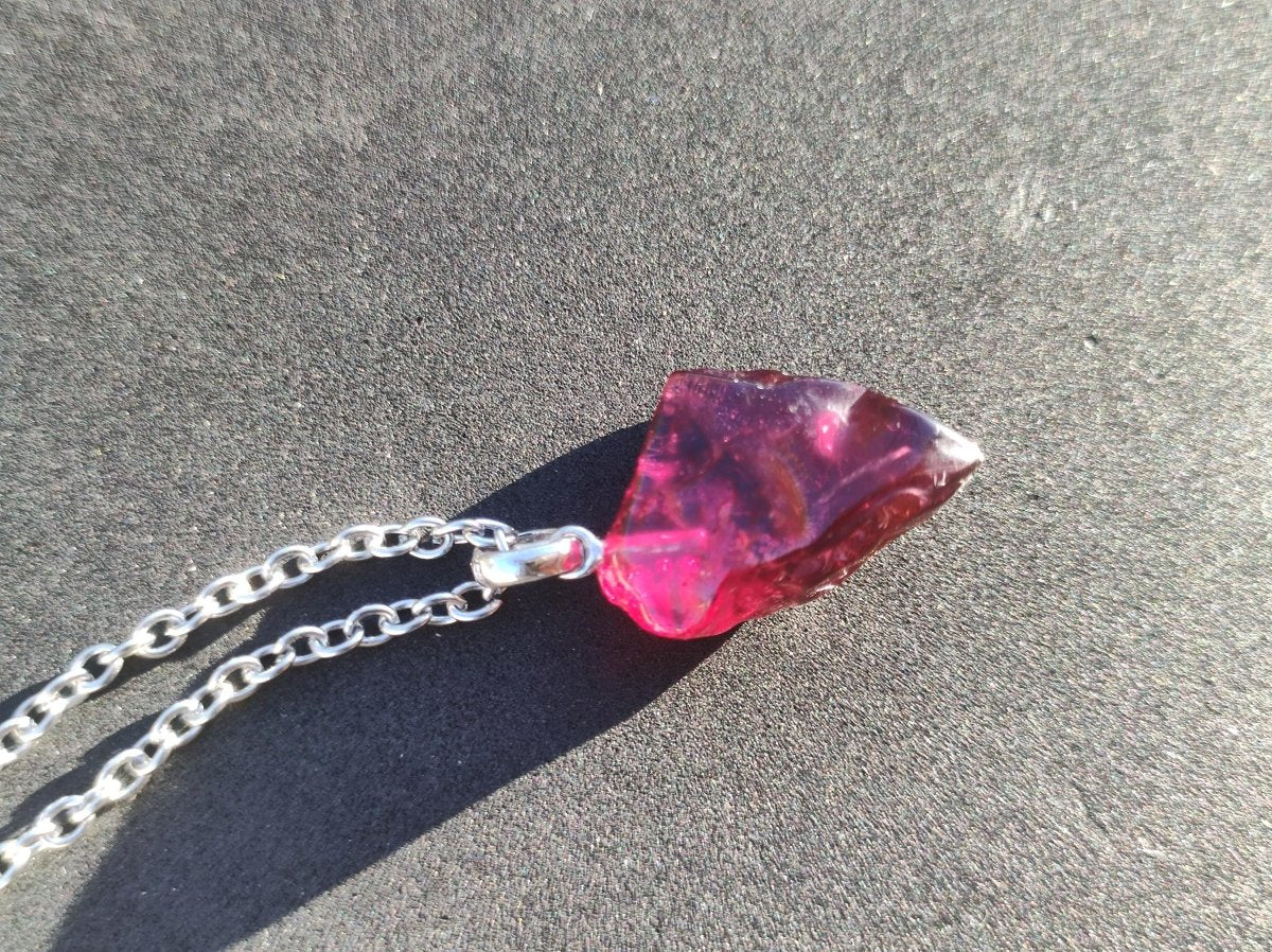 Rhodolit AAA *Rarität* ~ 925 Sterling Silber Edelstein Kette HIPPIE GOA Boho Ethno Nature Heilstein Anhänger Geschenk Mann Frau Er Sie - Art of Nature Berlin